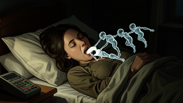 The Night Visitors from "1Q84". The Night Visitors A silent emergence While Tsubasa and Madame sleep, five Little People emerge from Tsubasa’s mouth.