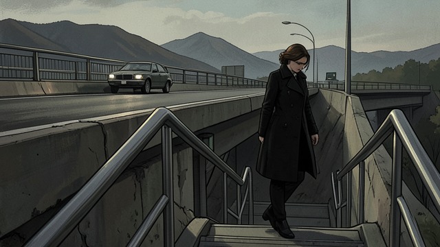 A Road Out of Traffic from "1Q84". A Road Out of Traffic A blocked route Aomamé’s taxi is trapped on the expressway, where the normal infrastructure has stopped serving its purpose.