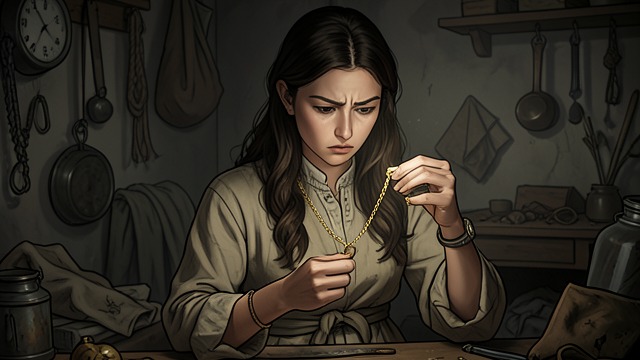 Clues Beneath Gold from "One Thousand and One Nights". Clues Beneath Gold Suspicious Wealth Claire tests a gold necklace found among Zaen’s belongings and concludes that it may connect him to dishonest dealings.
