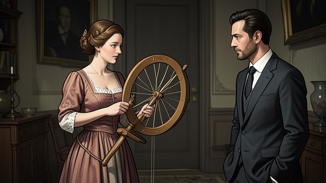 A Sister’s Spinning Wheel from "One Thousand and One Nights". A Sister’s Spinning Wheel The Artifact Recognized Tad’s supposedly ordinary gift for Claire proves to be Rumpelstiltskin’s spinning wheel.