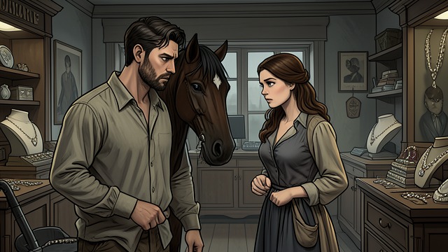 A Merchant’s Account from "One Thousand and One Nights". A Merchant’s Account A Black Horse Connection The seller recalls a young customer who traded quantities of gold jewelry while traveling with a black horse.