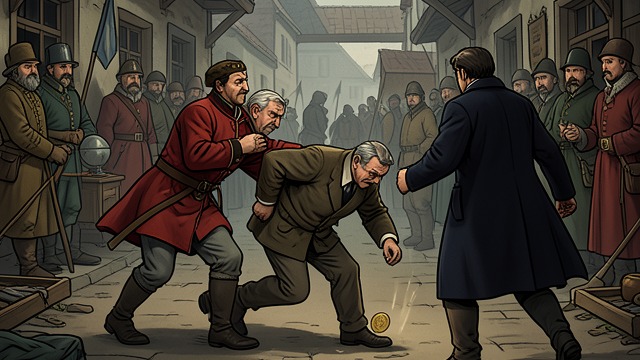 A Crowd Mocks an Old Man from "Doctor Zhivago". A Crowd Mocks an Old Man Humiliation before violence Zhivago and Gordon see a Cossack force an elderly Jewish man to chase a coin.