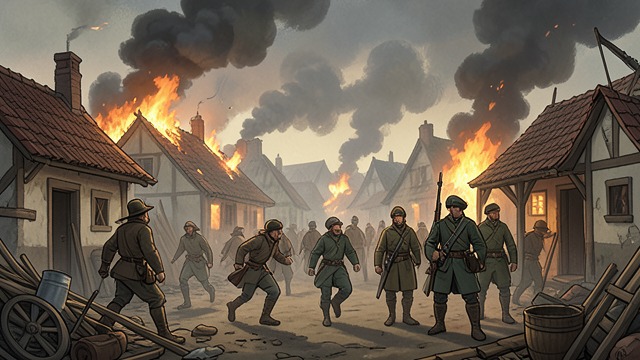 The Village Burns from "Doctor Zhivago". The Village Burns Reprisal without accountability Red Army men occupy a house, become drunk, and a fire spreads through the village.