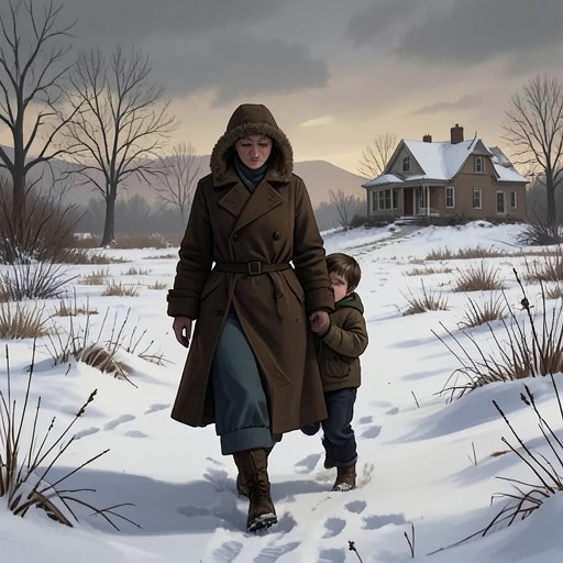 Helen’s Escape and Return to Grassdale from "The Tenant of Wildfell Hall". This flow traces Helen’s flight from a destructive marriage, her refuge at Wildfell Hall, and her eventual return to nurse her dying husband.
