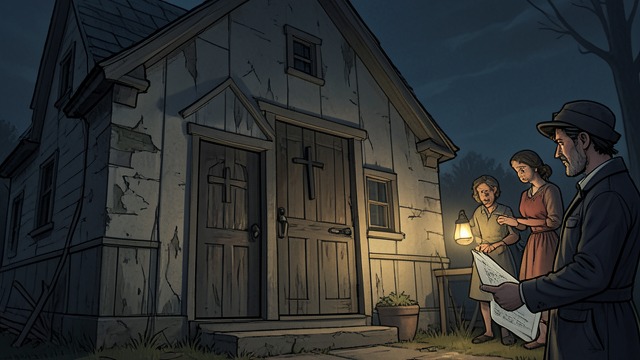 A Family Church from "La piel del tambor". A Family Church A conditional donation Gaspar Bruner gives land for the church on the condition that Mass be said for his soul.