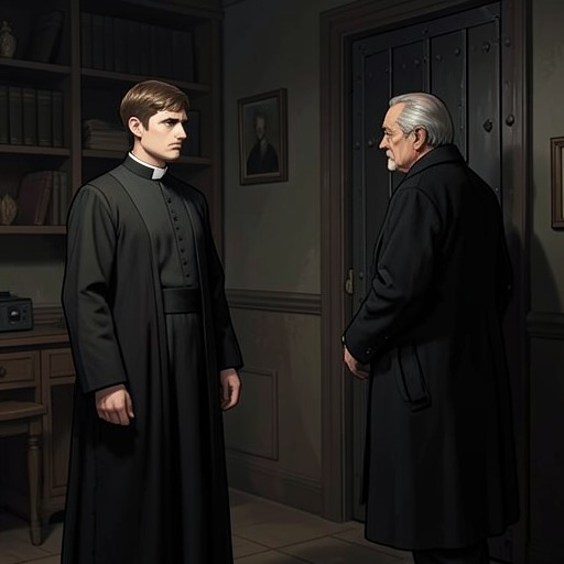 Óscar Lobato’s Defection from "La piel del tambor". This flow traces Óscar Lobato’s change from Corvo’s trusted young cleric to Ferro’s ally, and the cost of choosing the parish over advancement.