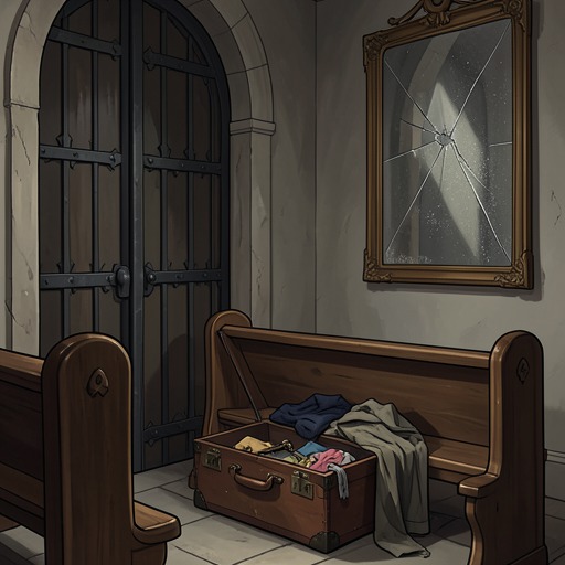 The Bruner Memory Inheritance from "La piel del tambor". This flow traces how the Bruner family preserves Carlota’s story through a church, a trunk, and objects that become contested inheritances.