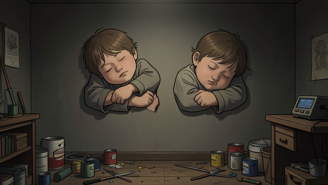 The Cut-Out Portraits from "Bluebeard". A Brief Act of Attention Drawing the Boys When Dorothy doubts his ability to draw, Rabo sketches life-sized portraits of their sleeping sons on a new wall.
