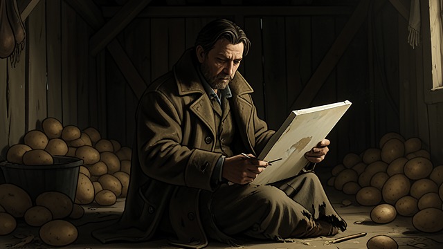 The Hermit’s Retreat from "Bluebeard". Withdrawal from the World A Family Gone Rabo comes home to find Dorothy and their sons gone, and his own paintings beginning to fail.