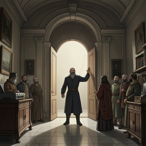 The Foyer Rebellion from "Bluebeard". This thread traces Circe’s takeover of the house’s entrance hall and Rabo’s struggle to distinguish insult from a challenge to his assumptions about art.