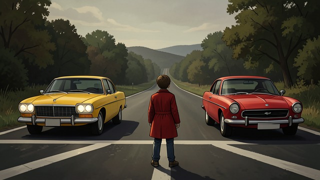 The System Fails from "The Curious Incident of the Dog in the Night-Time". Conflicting Signs Two Signals at Once From the London flat, Christopher sees both four yellow cars and five red cars.