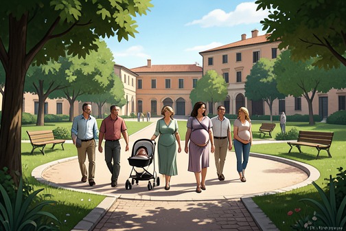 The Family Walks Together from "Maya". Frank, Vera, John, Ana, and José walk through Seville together, with José and Ana’s baby and Vera’s pregnancy making the group feel like an improbable extended…