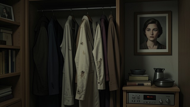 The Widow’s Clothes from "Maya". The Widow’s Clothes A domestic threshold John prepares to give Sheila’s clothes to the Salvation Army, comparing the task to removing an old bird’s nest.
