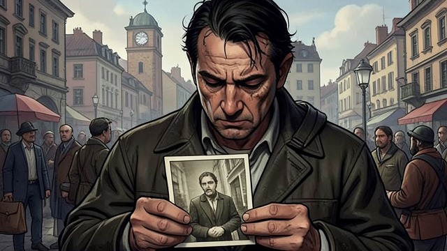 The Photograph in Triana from "Maya". The Photograph in Triana A face in mourning Comodín gives John a photograph of himself outside the church after the funeral.