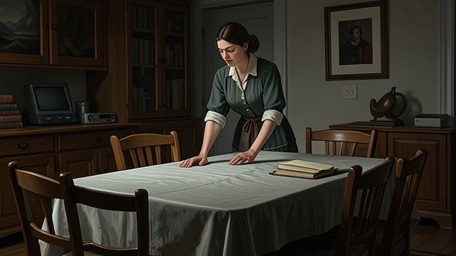 A Refusal to Serve the General’s Wife from "My Tender Matador". Dignity in the Dining Room The Tablecloth The Queen arrives with work for Doña Catita but sees the imagined military banquet turn into a vision of generals…