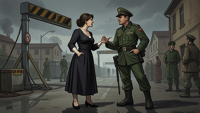 The Uniformed Search from "My Tender Matador". Authority at the Checkpoint A Gendered Inspection Soldiers order passengers into separate lines for searching.