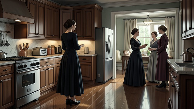 The Mansion’s Kitchen from "My Tender Matador". Hospitality on Unequal Terms Waiting in the Kitchen At Doña Catita’s mansion, the Queen is told to wait while the hostess is with friends.