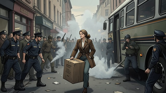 A Package in the Streets from "My Tender Matador". Delivery Under Repression A Message Carried The Queen takes a heavy package to a contact downtown.