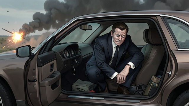 独裁者从自信走向恐惧的历程,《我的温柔马托》中的场景。遭到炮火袭击的车队 自信破灭 尽管存在安全顾虑,奥古斯托·皮诺切特仍坚持走熟悉的路线。道路被封锁,枪声响起,使他原本从容的行程骤然变成一场袭击。 恐惧的躯体 车队遇袭时,他蜷缩在总统的梅赛德斯-奔驰的地板上,结结巴巴,惊慌失措。他的脆弱真实而直接地显露在身体上,与公众眼中那个不可撼动的统治者形象形成鲜明反差。