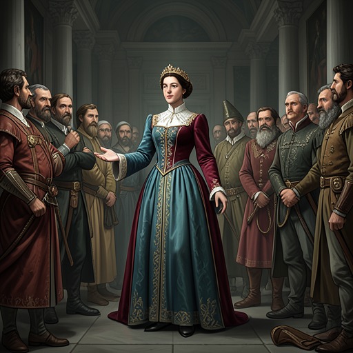 The Queen’s Survival Strategies from "My Tender Matador". This flow traces the Queen’s use of performance, craft, humor, and quick judgment to navigate exclusion and political danger.