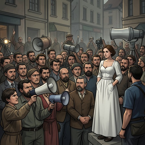 Repression After the Attack from "My Tender Matador". This flow traces how the attempted assassination turns into a citywide search that threatens the Queen and expands the regime’s control over ordinary life.