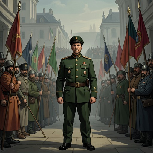 The Dictator’s Public Image and Private Spectacle from "My Tender Matador". This flow traces how Augusto Pinochet’s public image is shaped by symbols, ceremonies, and media even as private fear undermines the spectacle of authority.