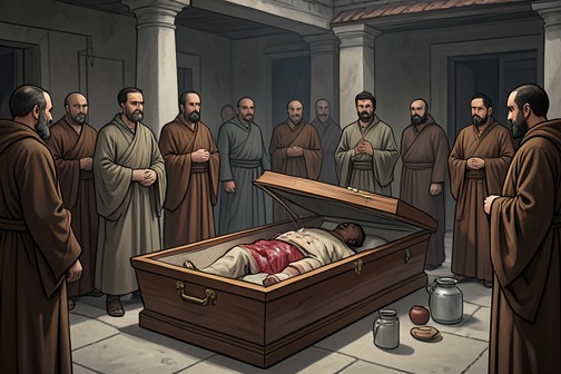 The monastery scandal over Zosima’s rapid decomposition from "The Brothers Karamazov". The monastery scandal over Zosima’s rapid decomposition is the public crisis that follows the appearance of a smell of decay from the elder’s coffin.