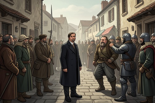 Dmitri’s arrest at Mokroe from "The Brothers Karamazov". Dmitri’s arrest at Mokroe marks the abrupt conversion of a night of drinking and spending into a public criminal case.