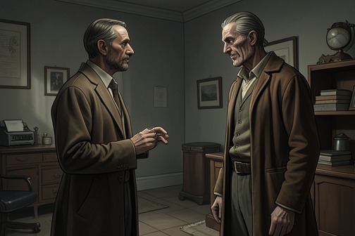 Ivan’s second confrontation with Smerdyakov from "The Brothers Karamazov". Ivan’s second confrontation with Smerdyakov is the moment when suspicion about Ivan’s responsibility for his father’s murder becomes an explicit moral charge.