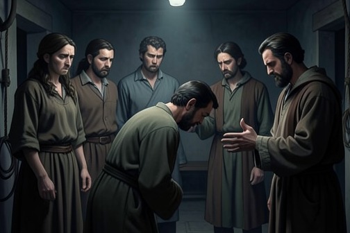 The Karamazov family gathering at Zosima’s cell from "The Brothers Karamazov". The Karamazov family gathering at Zosima’s cell is a failed attempt at reconciliation that becomes a public eruption of the family’s hostility.