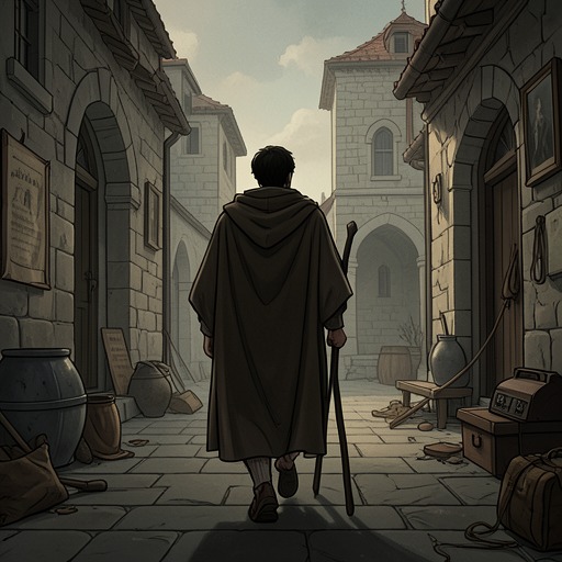 Alyosha’s Departure from the Monastery from "The Brothers Karamazov". This flow traces Alyosha’s passage from devoted novice to active helper in a troubled world, guided by Zossima’s final charge.