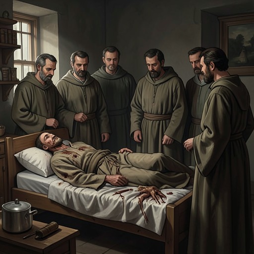 Zossima’s Death and the Monastery’s Crisis from "The Brothers Karamazov". This flow traces the collision between hope for a miracle, the elder’s bodily decay, and the monks’ struggle over spiritual authority.