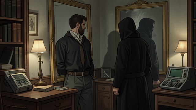 The Mirror Vision from "Faust". Desire Before the Potion A beautiful image Faust sees a woman’s form in the mirror and is seized by longing for the idealized figure.