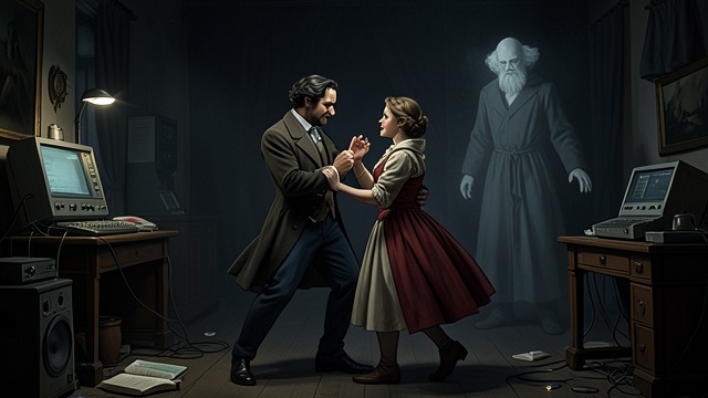 The Dance and the Apparition from "Faust". A Warning in the Dance A seductive interruption Faust dances with a young witch, but breaks away after seeing a pale figure that recalls Margaret.