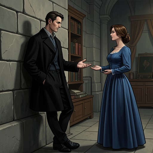 Mephistopheles and Martha from "Faust". Mephistopheles manipulates Martha’s grief and practical wishes to create the meeting that brings Faust and Margaret together.