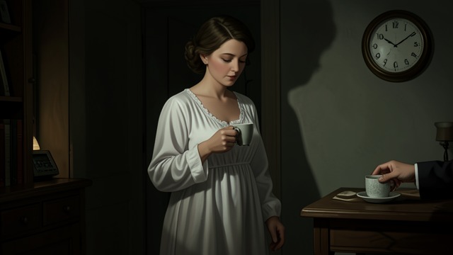 The Cup Hidden from "The Mysterious Affair at Styles". Evidence Removed Mary’s Secret Entry Mary enters Emily’s room seeking a paper and discovers Emily’s collapse.