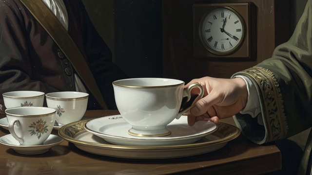 Coffee for the Household from "The Mysterious Affair at Styles". A Cup Count A Crowded Drawing Room Coffee is served to the household and to Dr. Bauerstein, who visits that evening.