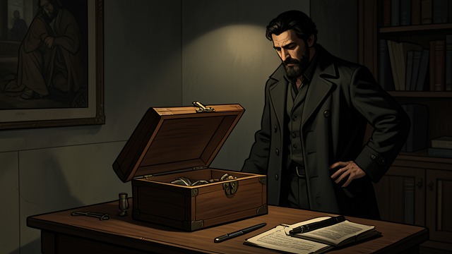 The Forced Despatch-Case from "The Mysterious Affair at Styles". Evidence Disappears A Lock Broken Poirot finds that the purple despatch-case has been forced after he left it secured.