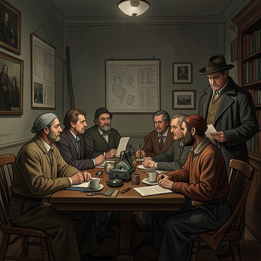 The False Frame from "The Mysterious Affair at Styles". The conspirators manufacture clues against Alfred and John, turning an apparently conclusive case into a deliberate diversion.