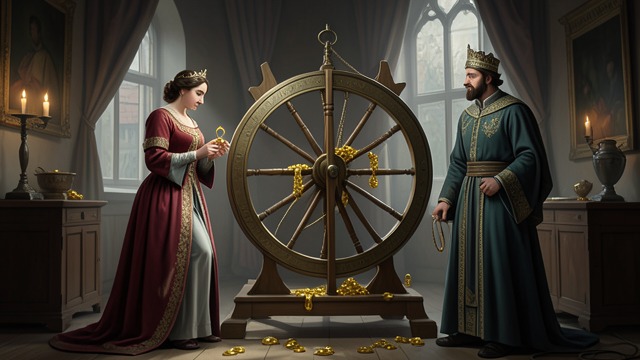 The Second Heap from "Rumplestiltskin". The Second Heap A repeated demand The King confines The Miller’s Daughter and Queen again with a fresh task.