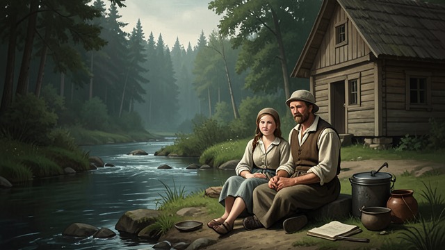 A Household Beside the Stream from "Rumplestiltskin". A Household Beside the Stream Life by the mill The miller lives beside a stream near the Forest, and his beautiful daughter lives in his household.