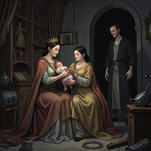 The Daughter’s Coercive Ordeal from "Rumplestiltskin". This flow traces how The Miller’s Daughter and Queen is trapped by a boast, forced through escalating tests, and finally uses knowledge to protect her child.