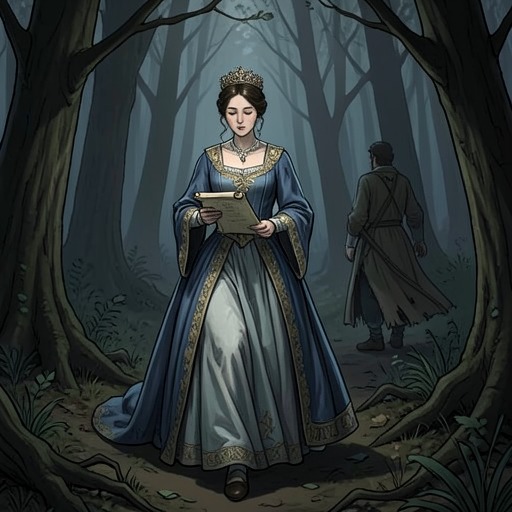 The Search for the Dwarf’s Name from "Rumplestiltskin". This flow follows the three-day challenge as the queen moves from guesses that fail to a name found through a messenger’s report.