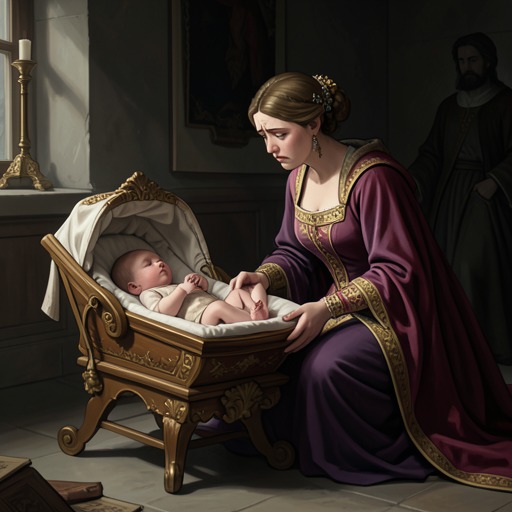 The Baby’s Place in the Bargain from "Rumplestiltskin". This flow traces the child’s changing position from an imagined future payment to the threatened center of the queen’s struggle.