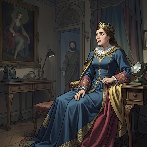 A Helper Becomes a Threat from "Rumplestiltskin". This flow traces the emotional reversal in the queen’s relationship with Rumpelstiltskin, from relief at his arrival to fear of his claim.