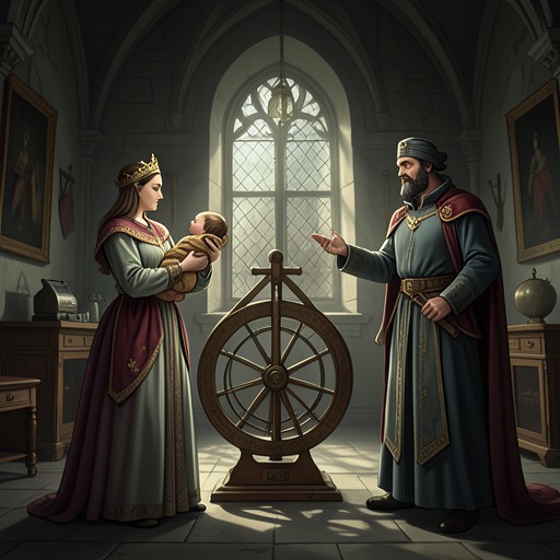 The Search for a Way Out from "Rumplestiltskin". This flow follows the queen’s changing options, from explanation and payment to bargaining, investigation, and a decisive guess.