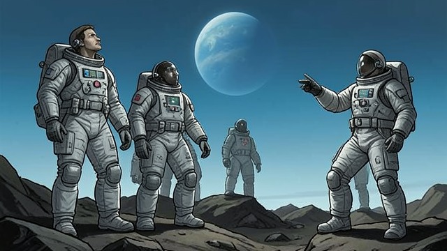 The Human Colony on Mars from "Stranger in a Strange Land". The Expedition Continues Colonists remain behind The Champion leaves a human colony on Mars.
