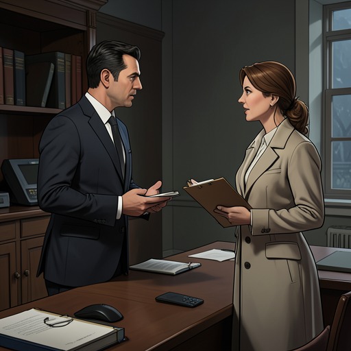 The Detective and the Prosecutor from "Impure Blood". This flow tracks the institutional conflict between Paul Darac’s investigative independence and Jules Frènes’s political caution.