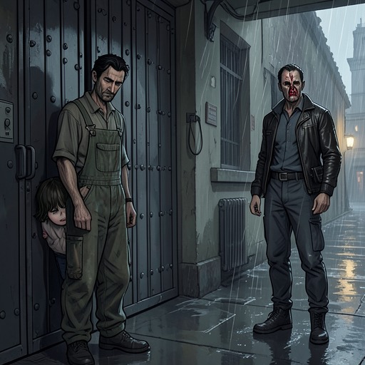 The Wartime Betrayal from "Impure Blood". This flow reconstructs the historical chain linking a wartime informer, a rescued child, and the revenge that drives the present-day crimes.