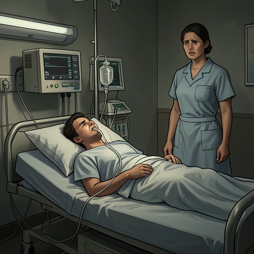 The Invisible Patient from "Impure Blood". This flow follows Jean Florian’s conscious paralysis, his isolation in intensive care, and the moment communication returns.
